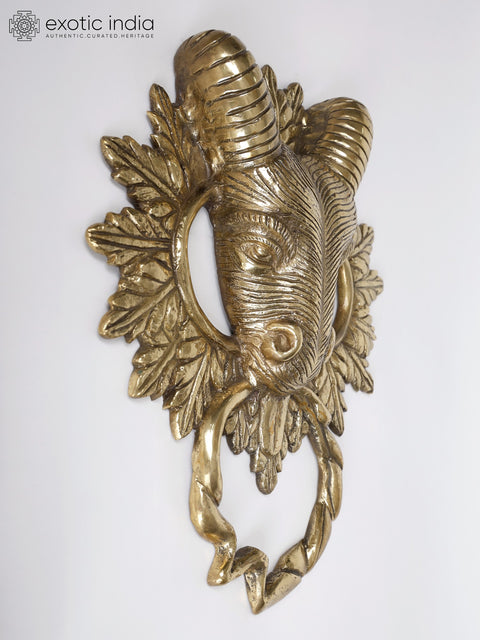 16" Deer Head Big Door Knocker in Brass | Wall Hanging