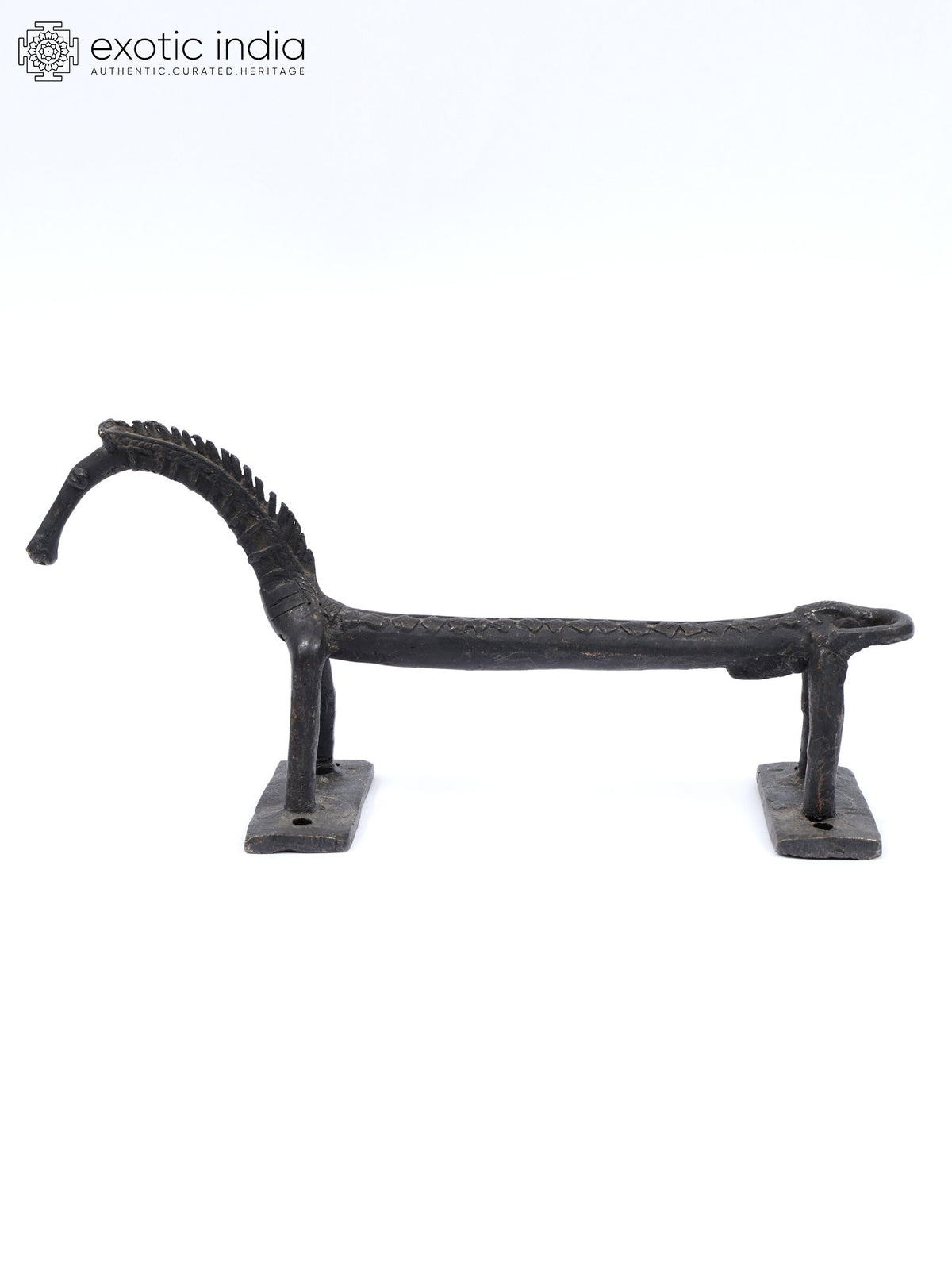 9" Designer Giraffe Vintage Door Handle in Brass