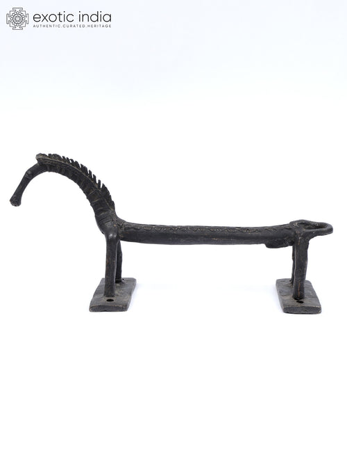 9" Brass Giraffe Designer Door Handle Statue