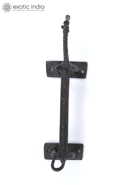 9" Designer Giraffe Vintage Door Handle in Brass