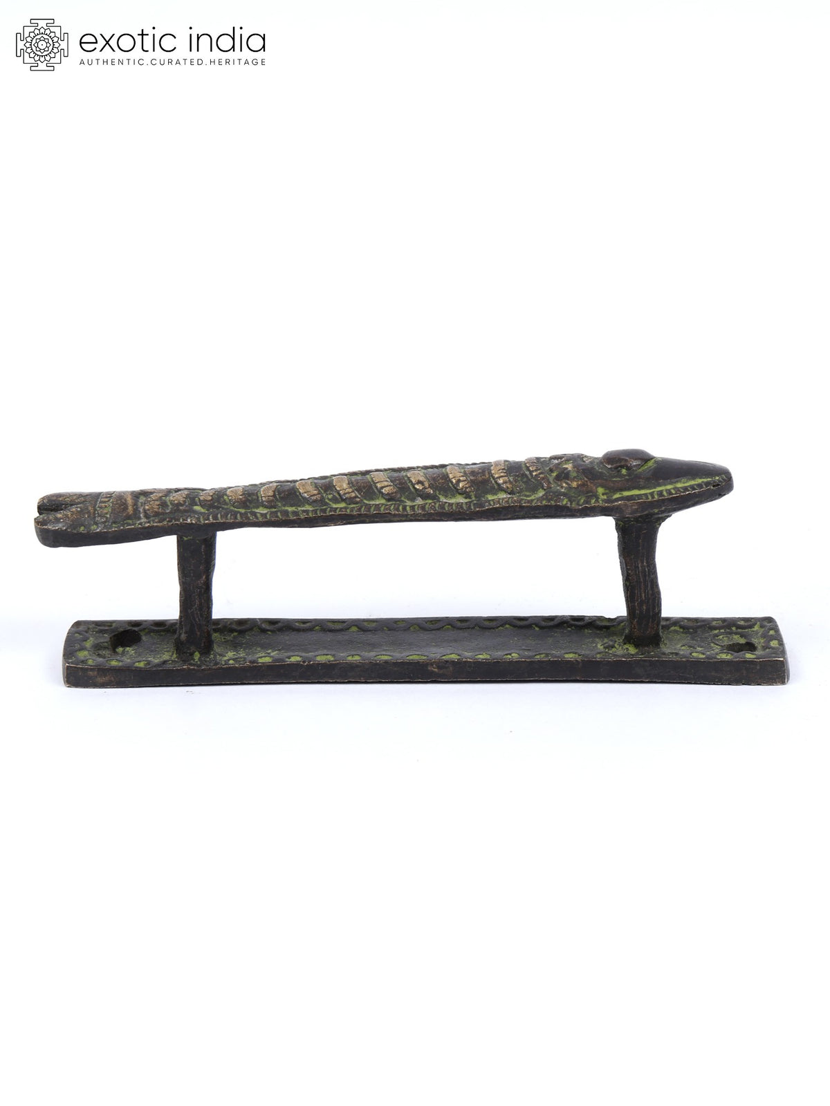 5" Fish Design Vintage Look Brass Door Handle