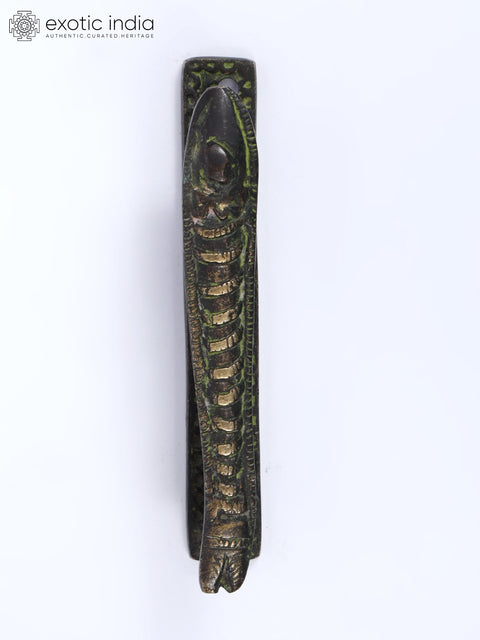 5" Fish Design Vintage Look Brass Door Handle