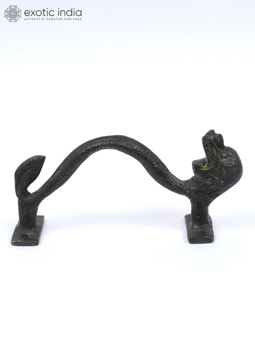 5" Brass Dragon Door Handle Statue for Home Decor
