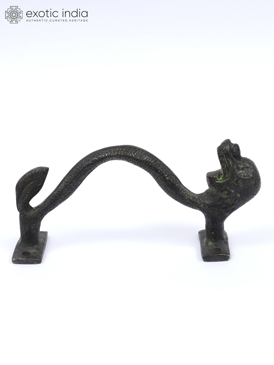 5" Brass Dragon Door Handle Statue for Home Decor