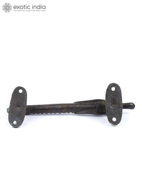 6" Stylized Crocodile Head Brass Door Handle