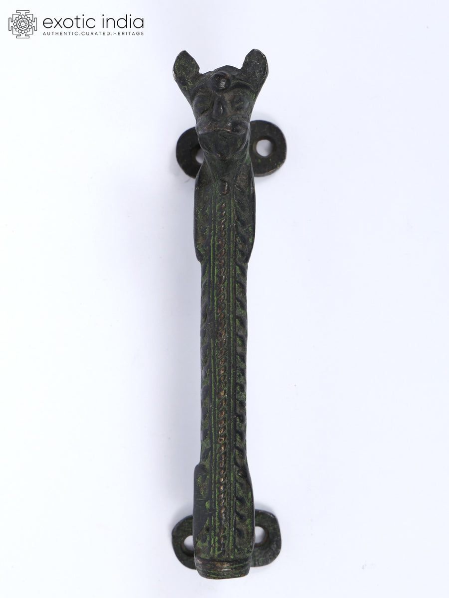 6" Stylized Dragon Brass Door Handle for Home Decor