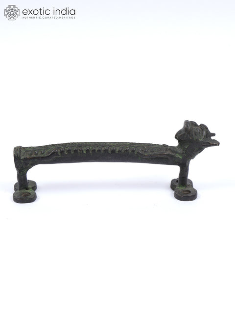 6" Stylized Dragon Brass Door Handle