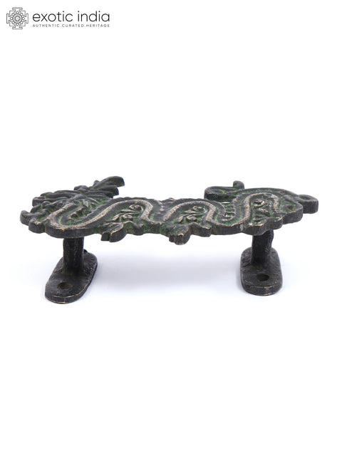 4" Chinese Dragon Design Door Handle in Brass