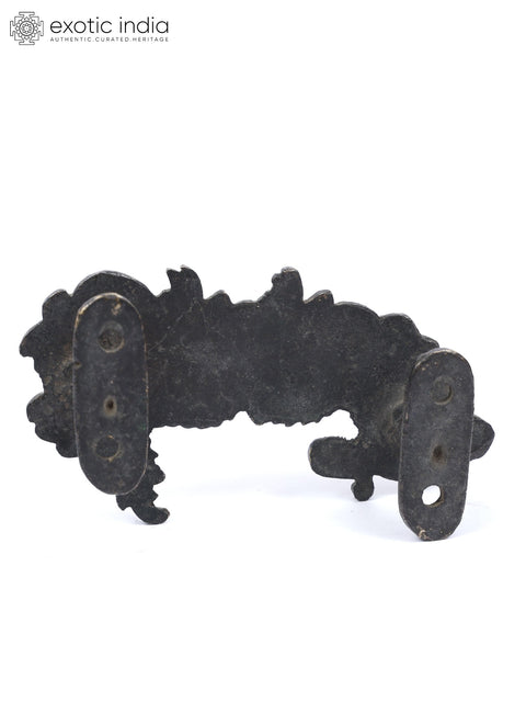4" Chinese Dragon Design Door Handle in Brass