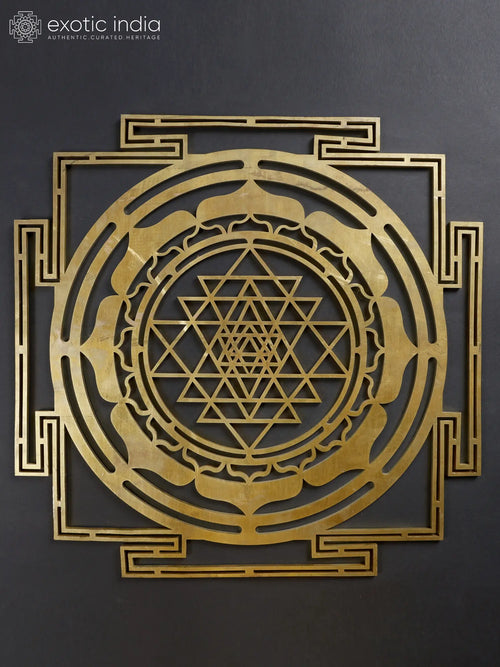 Shri Yantra Brass Statue for Pooja and Home Decor