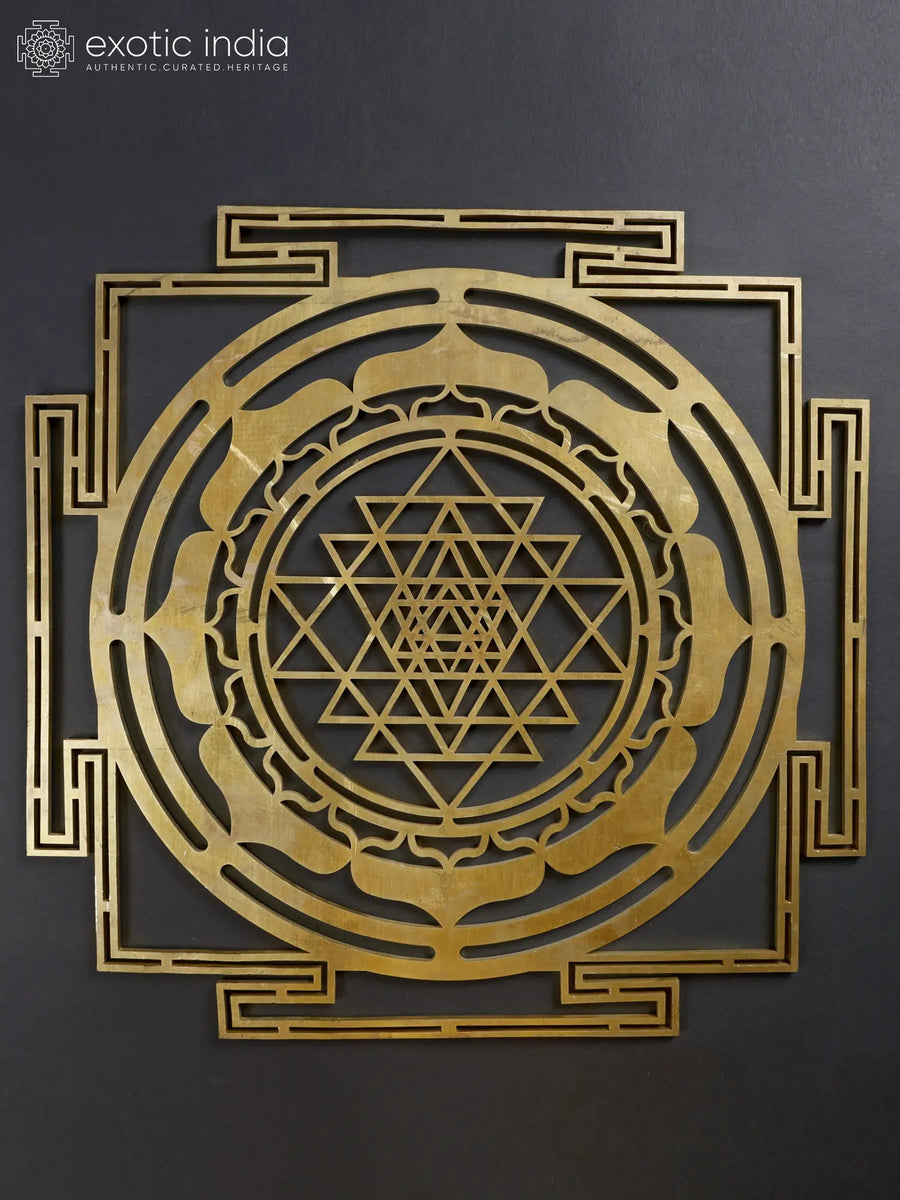 Shri Yantra Brass Statue for Pooja and Home Decor