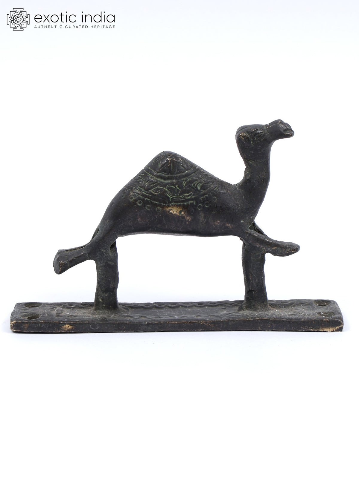 5" Camel Design Vintage Look Door Handle in Brass
