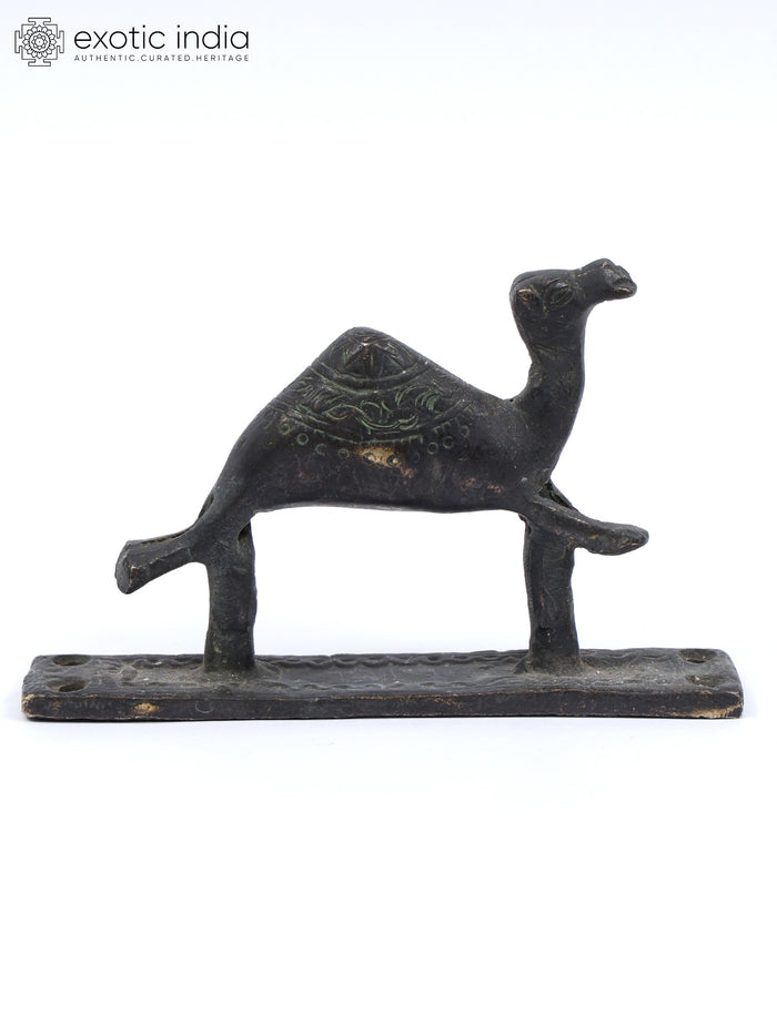 5" Camel Design Brass Door Handle - Vintage Look Handmade