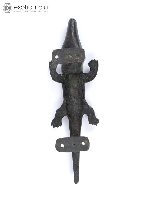 8" Crocodile Design Door Handle in Brass