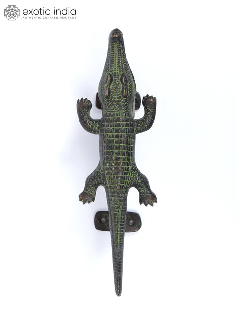 8" Crocodile Design Door Handle in Brass