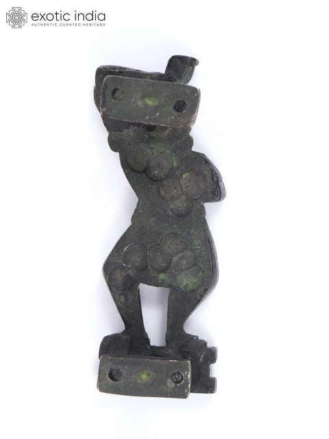 5" Dancing Apsara Door Handle in Brass