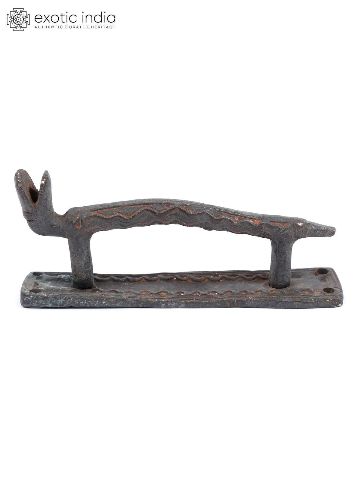 5" Snake Design Vintage Look Brass Door Handle