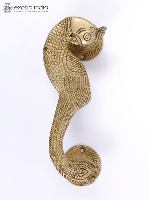7" Parrot Design Door Handle in Brass