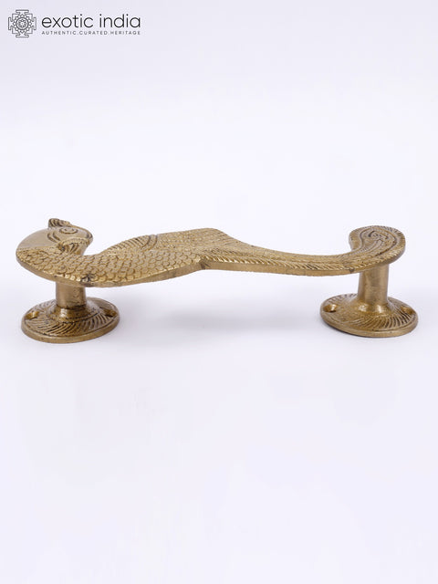 7" Parrot Design Door Handle in Brass
