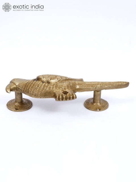 9" Parrot Design Door Handle in Brass