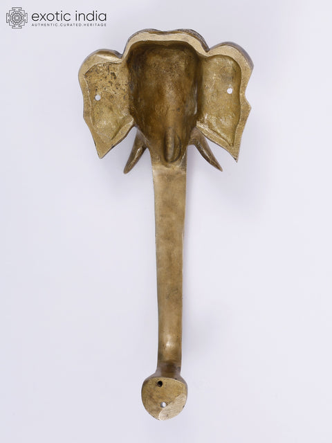 11" Elephant Design Large Brass Door Handle