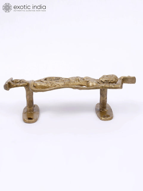 6" Dancing Apsara Door Handle in Brass