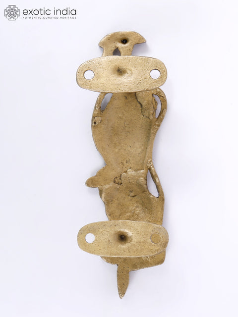 6" Dancing Apsara Door Handle in Brass