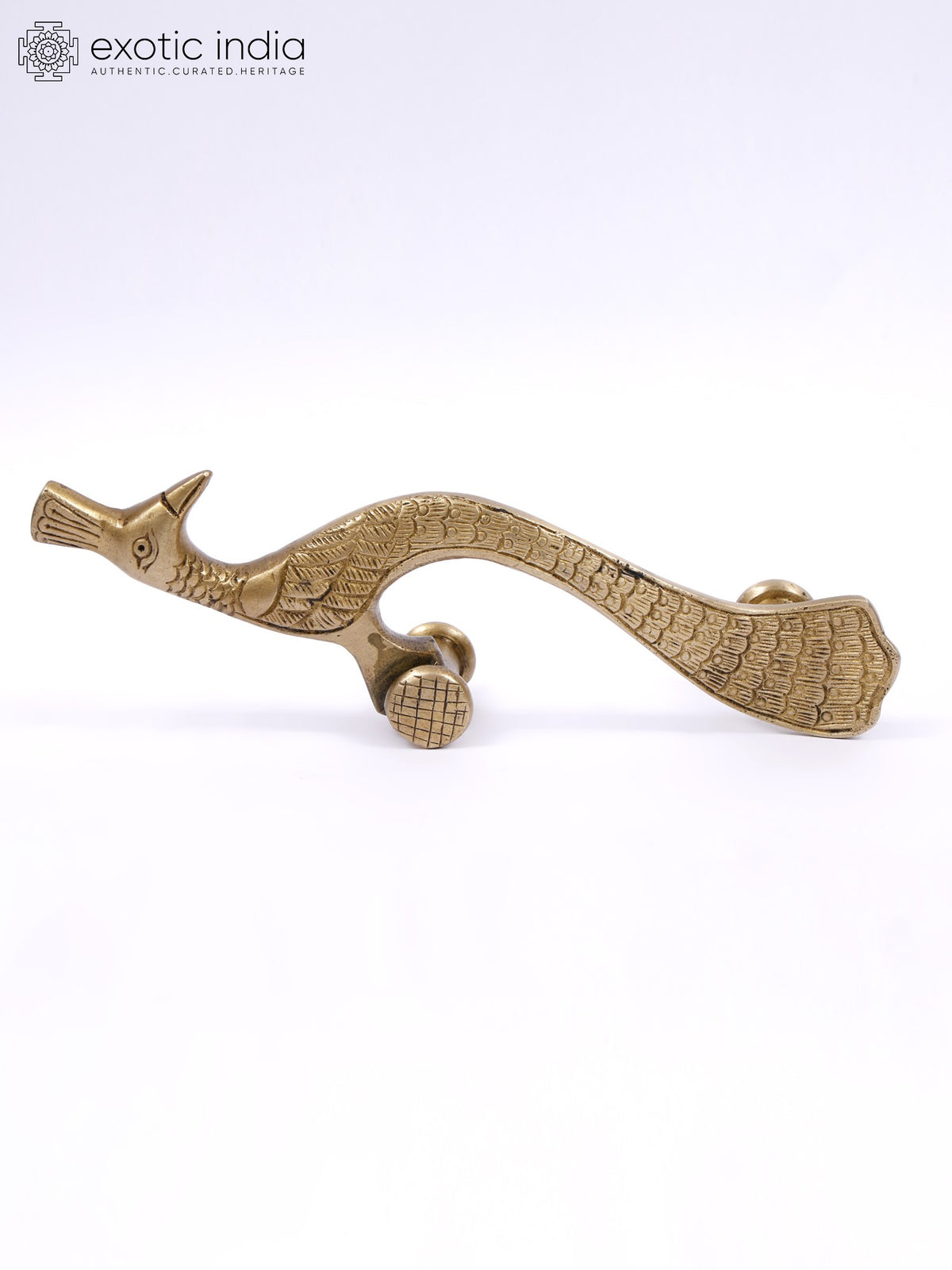 Peacock Design Door Handle in Brass | Multiple Sizes
