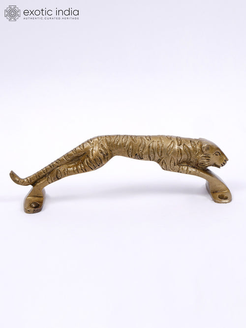7" Tiger Design Brass Door Handle for Home Decor