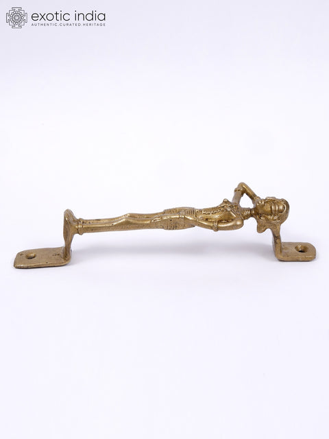 7" Tribal Lady Brass Door Handle