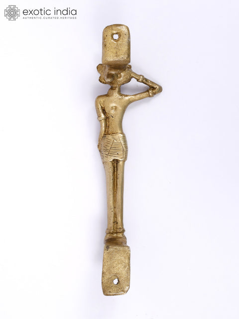 7" Tribal Lady Brass Door Handle