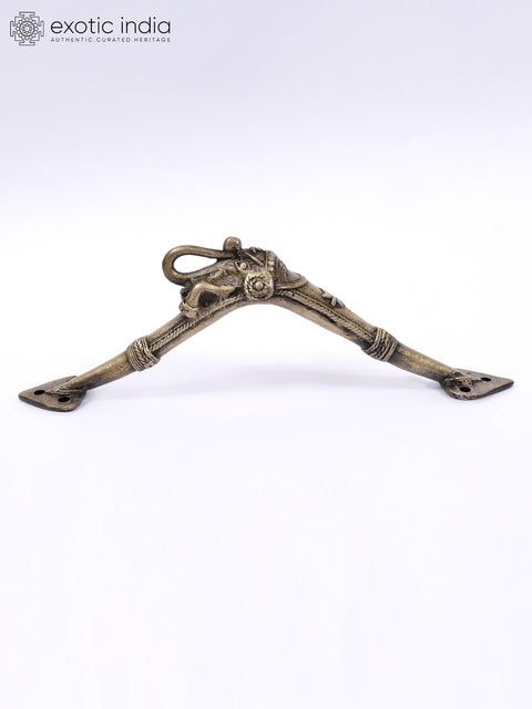 8" Tribal Elephant Brass Door Handle
