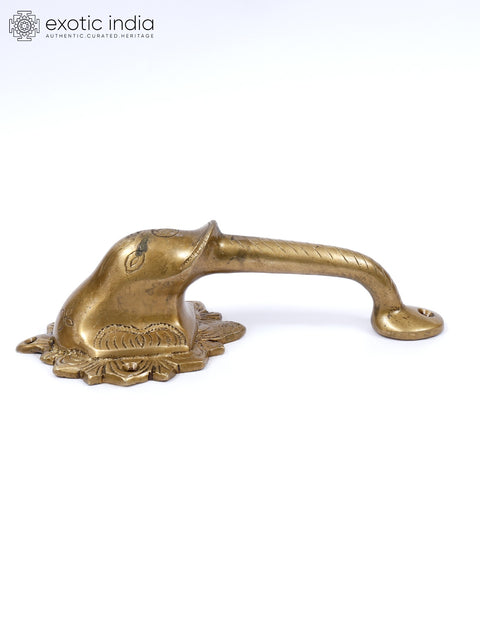 7" Elephant Design Brass Door Handle
