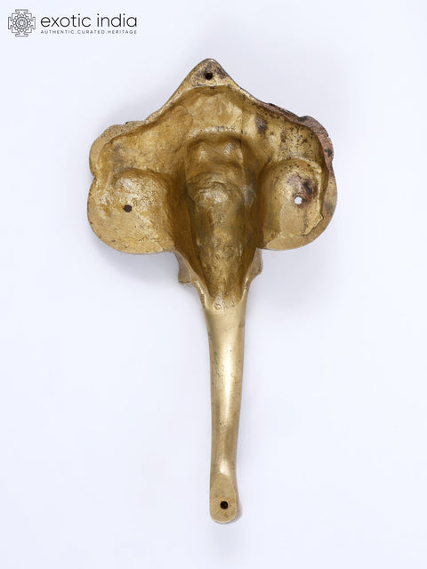 9" Lord Ganesha Face Door Handle in Brass