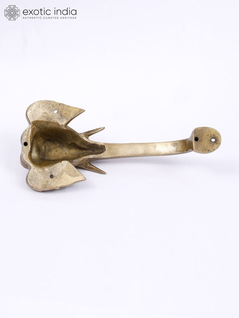 8" Elephant Design Brass Door Handle