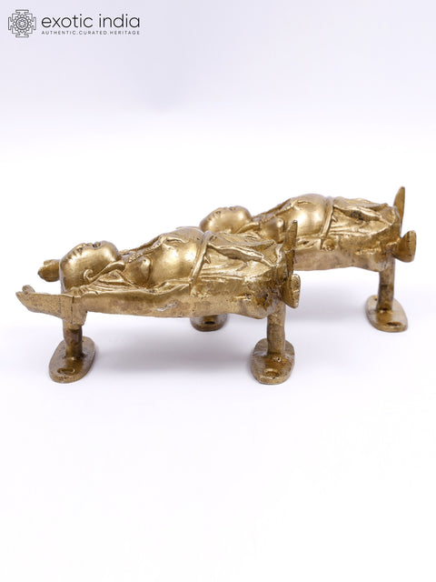5" Pair of Laughing Buddha Door Handles in Brass