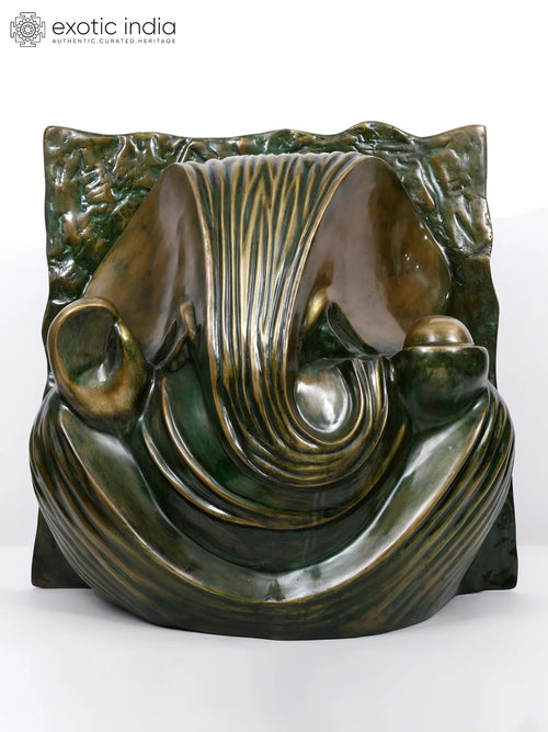 Handmade Ganesha Brass Statue with Organic Textures