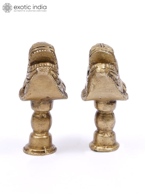 2" Lion Face Door Knobs in Pair