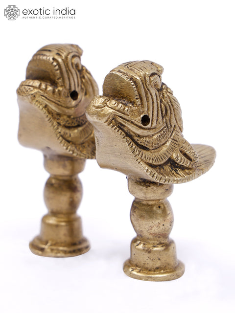 2" Lion Face Door Knobs in Pair