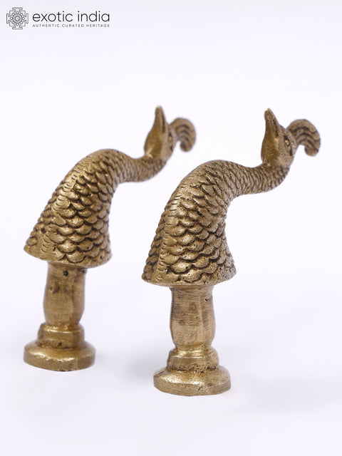 3" Peacock Design Door Knobs in Pair