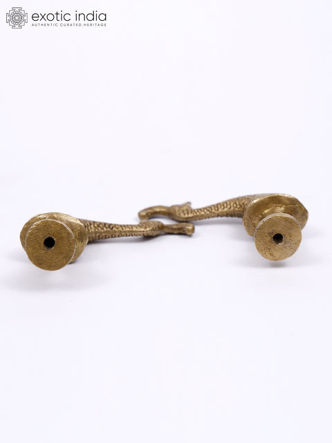 3" Peacock Design Door Knobs in Pair