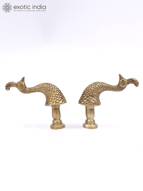 3" Peacock Design Door Knobs in Pair