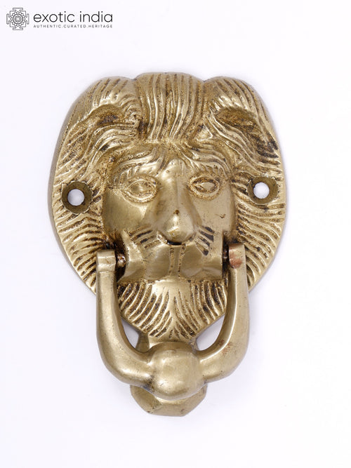 3" Lion Face Brass Door Knocker for Home Decor