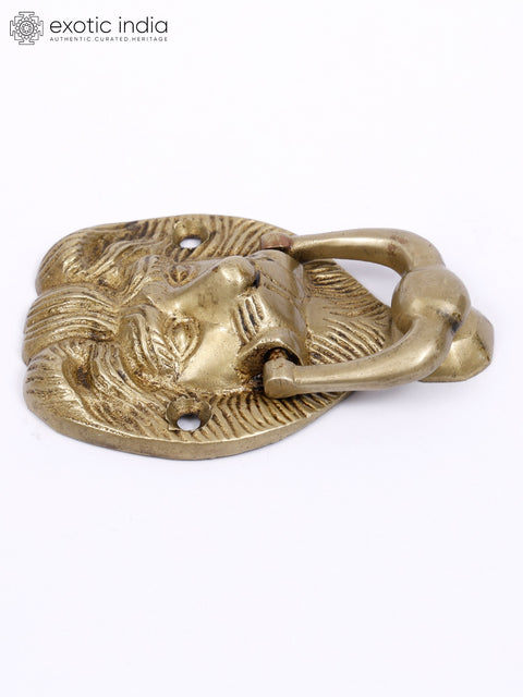 3" Lion Face Brass Door Knocker