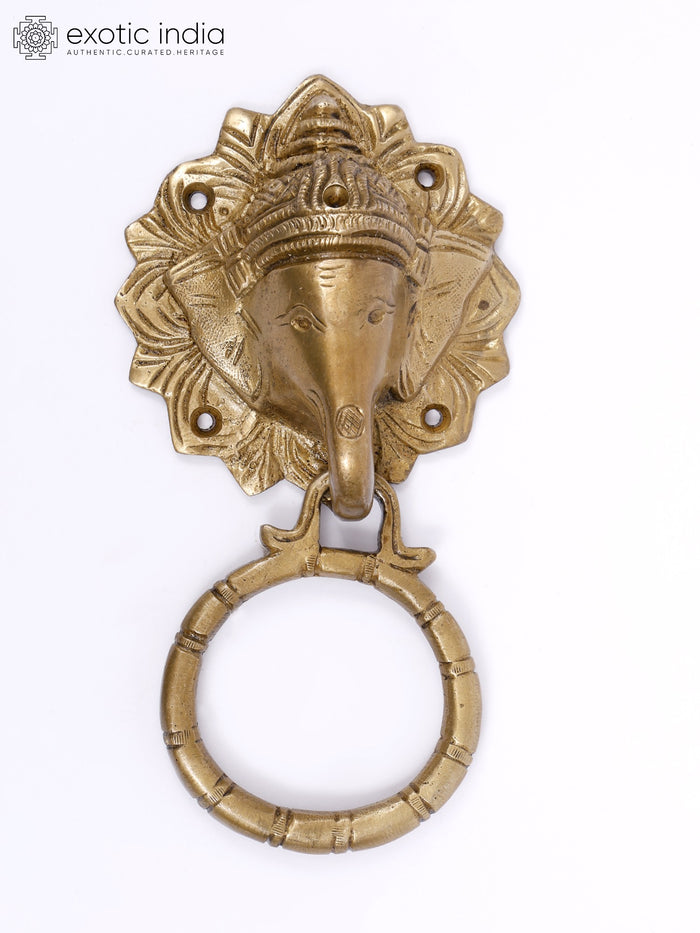 7" Lord Ganesha Brass Door Knocker Handmade