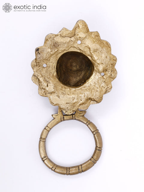7" Cat Face Brass Door Knocker