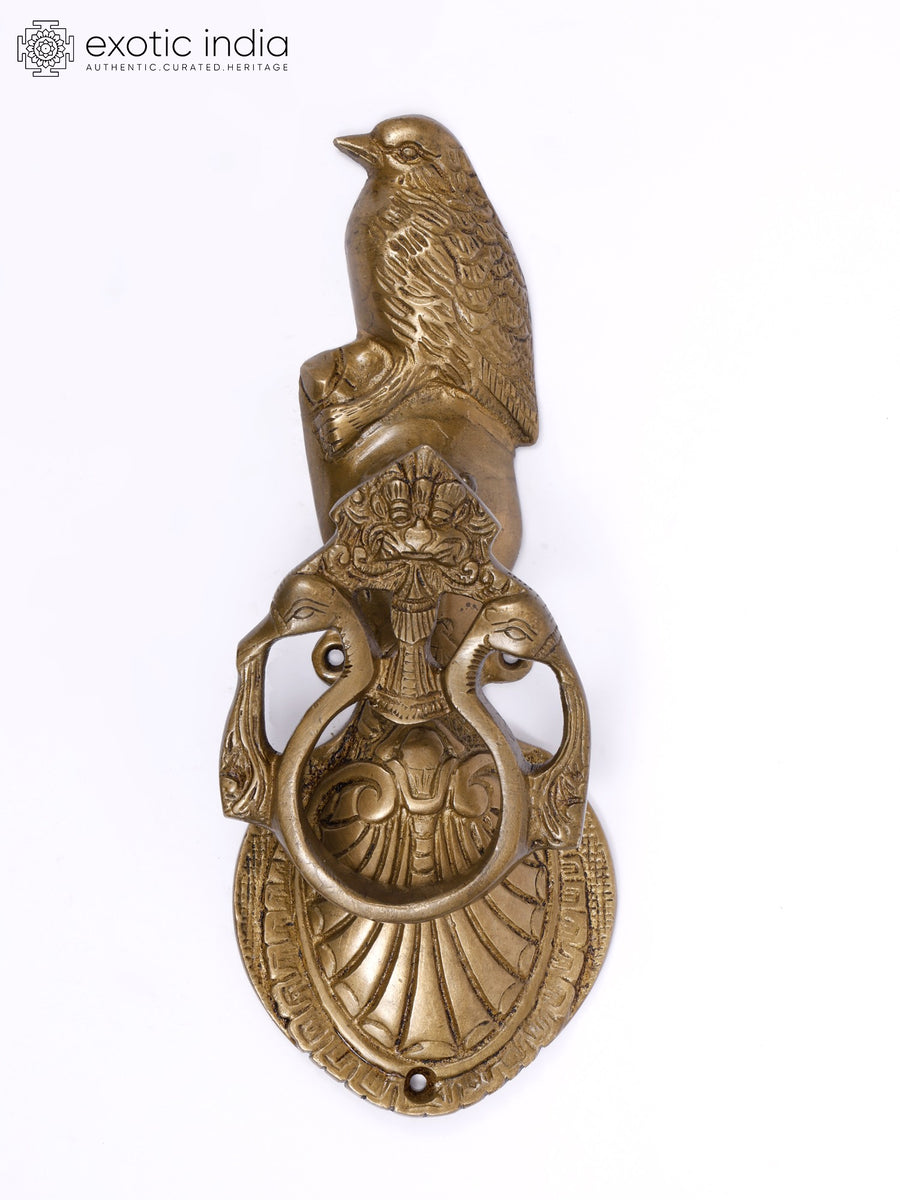 9" Brass Kiritmukha Bird Design Door Knocker