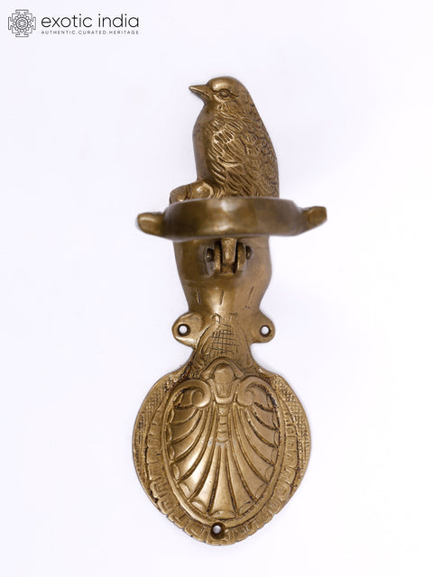 9" Bird Design Kiritmukha Door Knocker in Brass