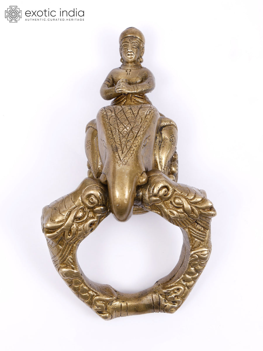7" King on Elephant Brass Door Knocker for Home Decor