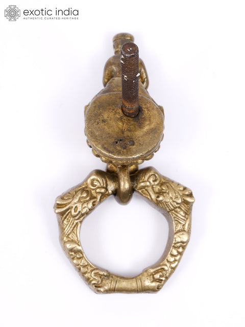 7" King on Elephant Brass Door Knocker
